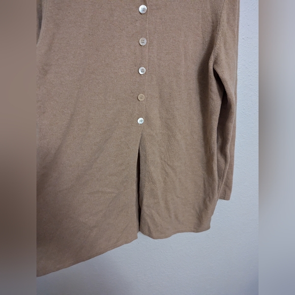 CHARTER CLUB 100% 2ply CASHMERE Cardigan, BEIGE, Women’s Size Large - Picture 5 of 6